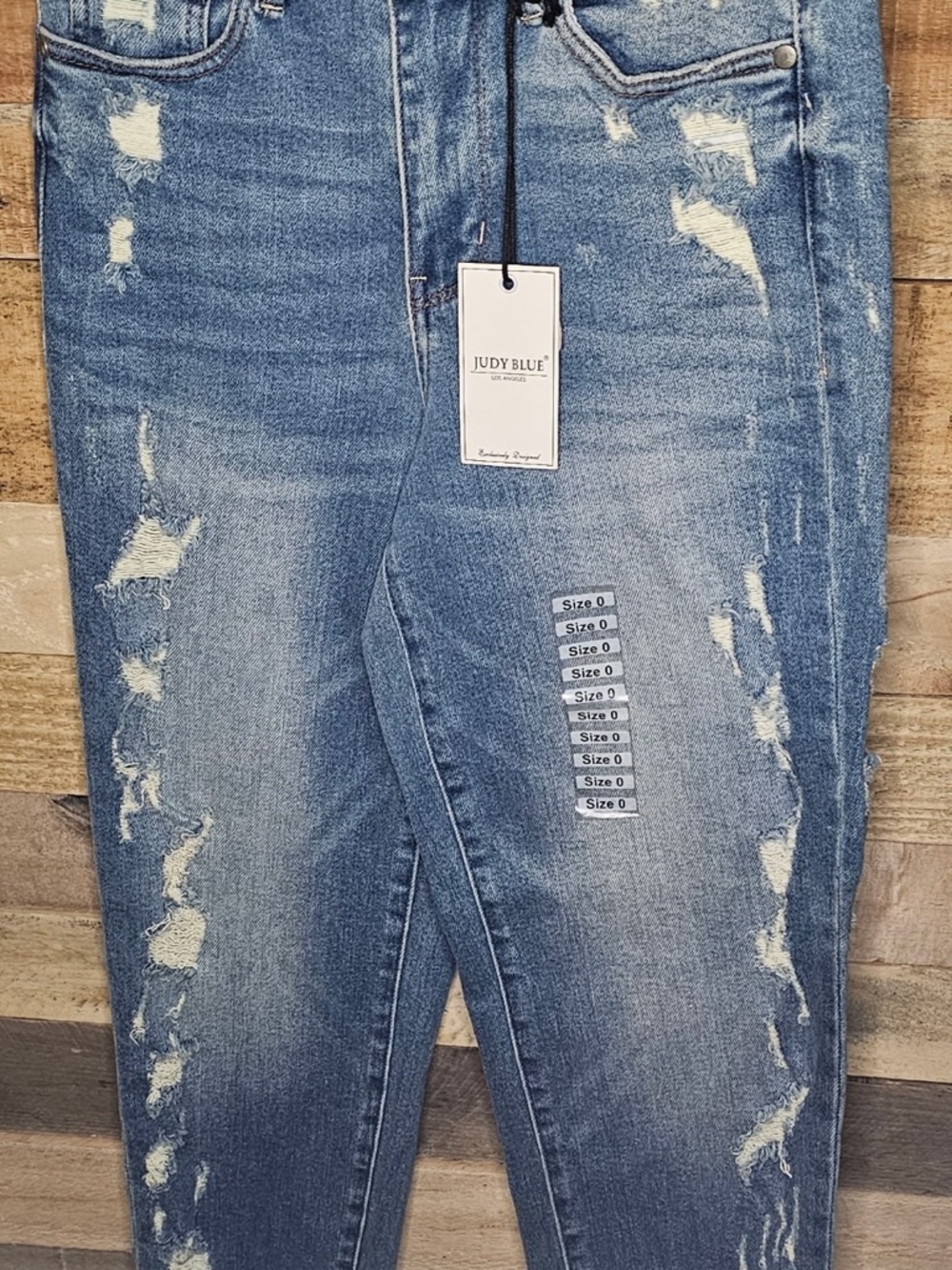 Judy Blue Medium Blue Distressed Skinny Jeans
